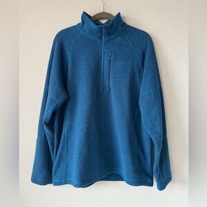 The North Face Mens 100% Polyester‎ Teal Quarter Zip Jacket Sz L Outdoor Travel